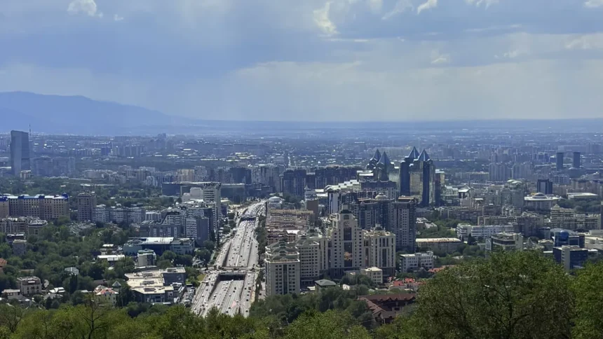 Almaty skyline in Kazakhstan, Central Asia's largest city and a regional technology hub