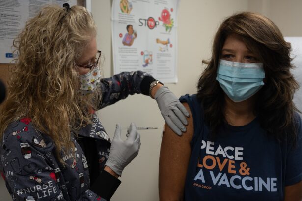 A mother and child at a doctor appointment for vaccination